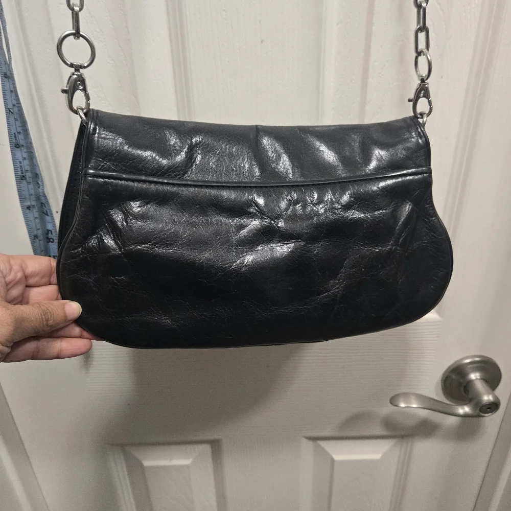Tory Burch Reva Flap Chain Leather Logo Crossbody Bag